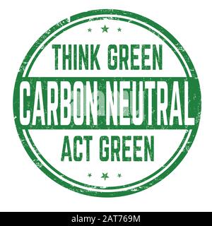 Carbon neutral sign or stamp on white background, vector illustration Stock Vector