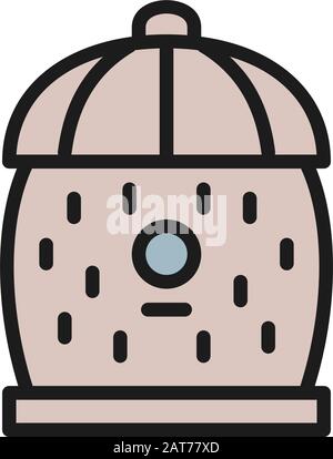 Bee hive, beehive flat color line icon. Stock Vector