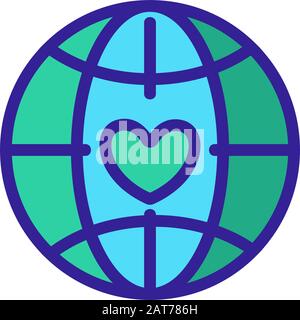 Planet Volunteer Icon Vector. Isolated contour symbol illustration Stock Vector