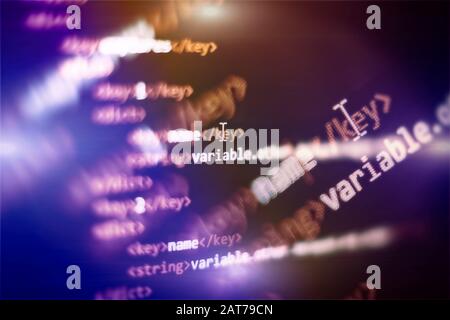 Programming source code HTML for Website development. Stock Photo