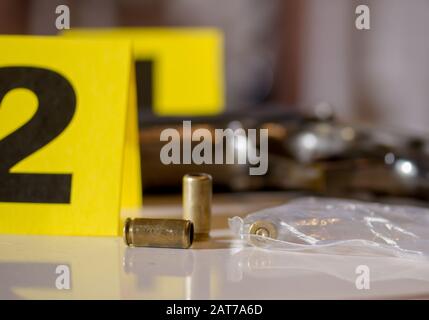 Evidence crime scene Stock Photo