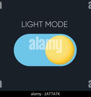 Light Mode Slide Button for mobile software concept. Illustration Stock Vector