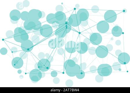Innovation geometric network dots pattern, connected abstract wires Stock Vector