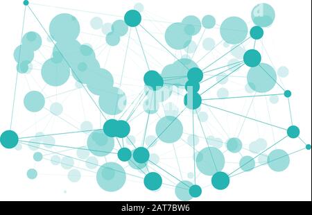 Connections dots vector concept, triangular network abstract geometric Stock Vector