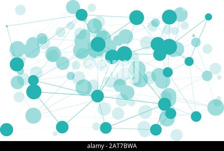 Transformation geometric connected abstract wires, triangular green circles chaos triangle Stock Vector