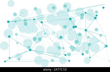 Geometric algorithm shapes presentation, molecule green innovation concept Stock Vector
