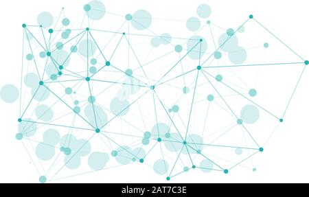 Connections graphic lines circles, vector shapes digital chaos concept Stock Vector