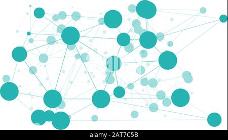 Presentation virus pattern digital molecule triangular, circles abstract network communication dots Stock Vector