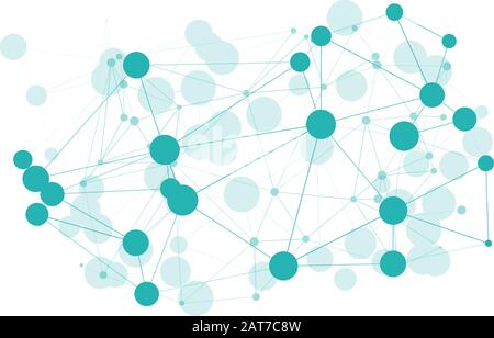 Lines dots creative geometric wires, graphic layout structure molecule connected Stock Vector