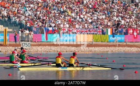 20040821 Olympic Games Athens Greece  [Rowing-Sat Finals day] Schinias.  ROM W2- Bow Elera Serben [-Parvan] and Viorica Susanu. Photo  Peter Spurrier  email images@intersport-images.com Stock Photo