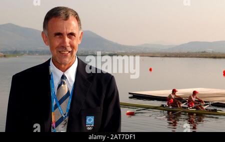 20040822 Olympic Games Athens Greece  [Rowing-Sun Finals day]  Lake Schinias. Mike Tanner  Photo  Peter Spurrier email images@intersport-images.com   [Mandatory Credit Peter Spurrier/ Intersport Images] Stock Photo