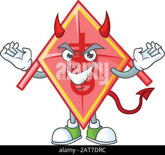 Devil chinese red kite Cartoon character design Stock Vector