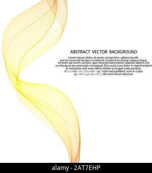 Abstract orange waves - data stream concept. Vector illustration. Clip art. eps 10 Stock Vector