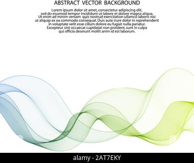 abstract blue and green lines. colorful wave Stock Vector