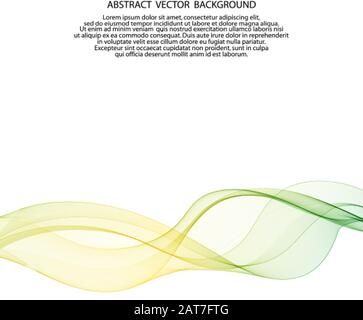 green and yellow curve lines. abstract vector background Stock Vector
