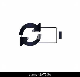 Battery icon vector isolated. Ecosystem - processing material. Empty battery Stock Vector