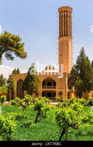 Biggest Wind tower in the world at Dolat Abad Garden, Yazd, Iran Stock Photo
