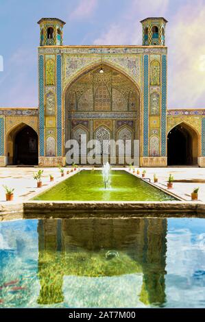 Vakil Mosque, Courtyard, Shiraz, Fars Province, Iran Stock Photo