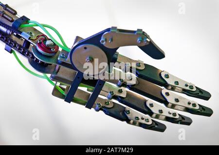 The hand of the humanoid robot RoboThespian, Germany Stock Photo