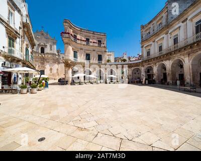 Piazza Maria Immacolata, Basilica di San Martino, Martina Franca, Valle d'Itria, Province of Taranto, Apulia, Italy Stock Photo