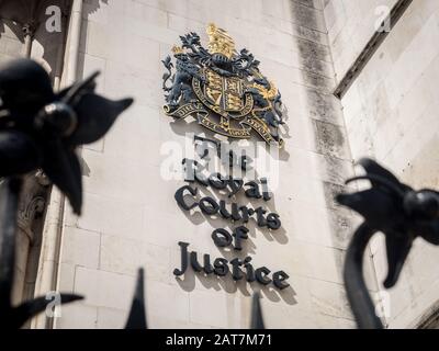 The Royal Courts of Justice, London. Also known as The Law Courts, the building houses the High Court and Court of Appeal. Stock Photo