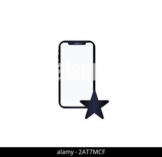 Icon for web site - smartphone and favorites symbol Stock Vector