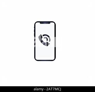 Smartphone and handset web icon - incoming call isolated. Stock Vector