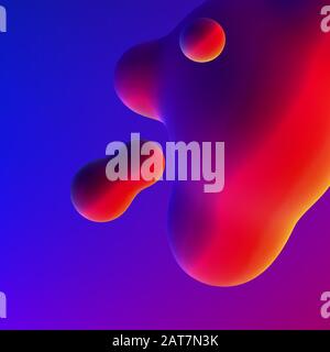 Fluid design liquid blobs with vibrant intense colors abstract background Stock Vector