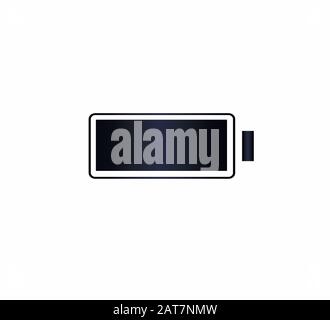 Icon full charge in battery. Vector icon for smartphone or web site. Stock Vector