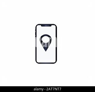 Web icon touchscreen and geolocation symbol, location Stock Vector