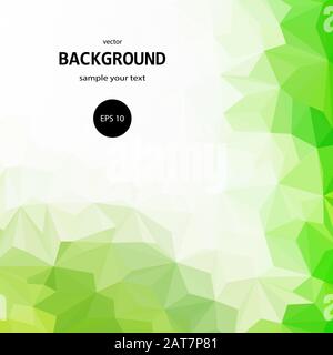 Vector background. pattern with green abstract triangles Stock Vector