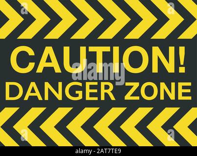 Warning yellow sign with black rectangular lines. Abstract backdrop with diagonal black and yellow strips. Danger zone Stock Vector