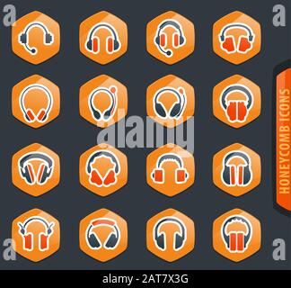 Headphones icons set 9 vector Stock Vector Image & Art - Alamy