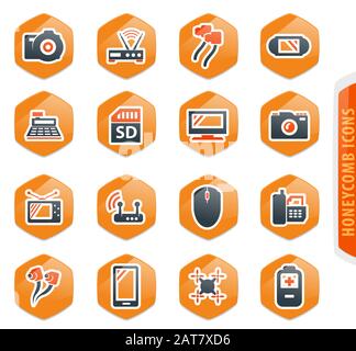Home appliances icons set Stock Vector