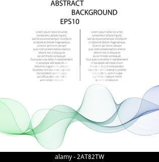 Smoke abstract background with curve shape. Suitable for poster, wallpaper, cover and flyer. Colored waves, like smoke. Colorful fluid poster. Stock Vector