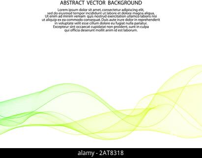 yellow-green colors. colorful background. vector lines. abstract wave Stock Vector