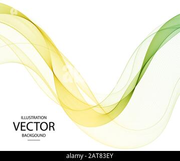 green and yellow color lines. abstract wave. vector pattern Stock Vector