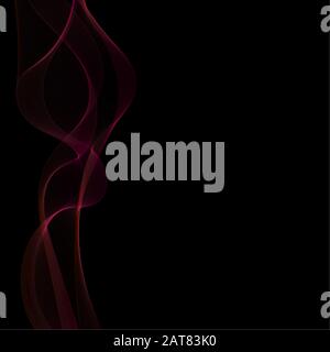 Flickering pink translucent wave on a black background. Vector graphics. abstraction Stock Vector