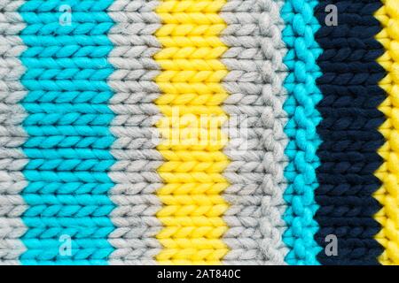 Vertical striped colorful knit sweater texture Stock Photo