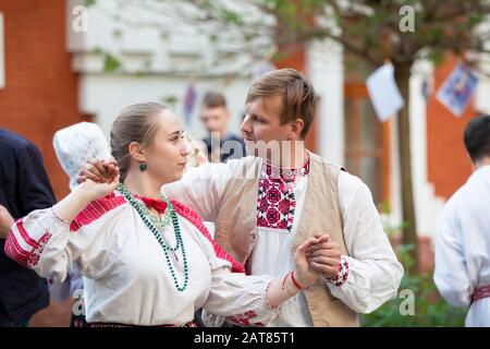 Slavic costume women Belarus dress folk dance wear