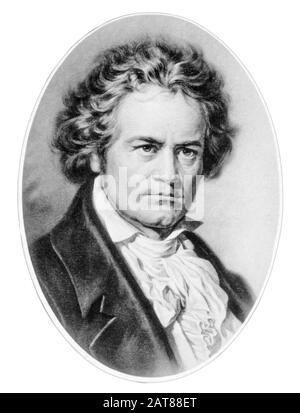 Portrait of Ludwig van Beethoven (1770-1827), German Composer, 1902 Stock Photo