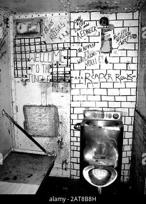 MOUNDSVILLE, WV, UNITED STATES - Oct 01, 2008: A jail cell from the old State Penitentiary in West Virginia. Stock Photo