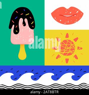 Summer vacation - colorful flat design style illustration Stock Vector