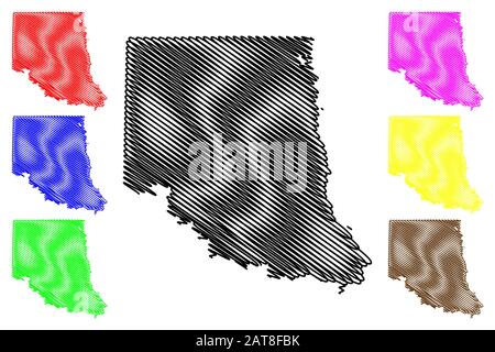 Sevier County, Arkansas (U.S. county, United States of America,USA, U.S., US) map vector illustration, scribble sketch Sevier map Stock Vector