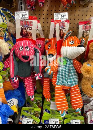 Orlando, FL/USA-1/29/20: A display of colorful Kong Knots dog toys for sale at a Petsmart Superstore ready for pet owners to purchase for their pets. Stock Photo