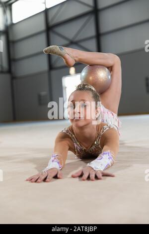 Gymnast with a ball Stock Photo