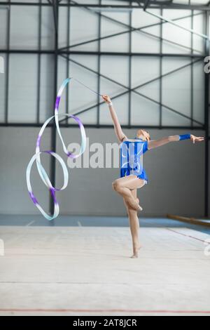 Gymnast with ribbon Stock Photo - Alamy