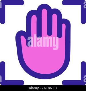 Scan the hand icon vector. Isolated contour symbol illustration Stock Vector