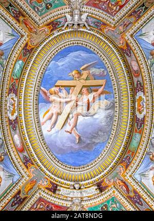 Caprarola (VT), Italy - January 27, 2020: Palazzo Farnese is located in the town of Caprarola near Viterbo, northern Lazio, Italy. Frescoed ceiling of the rooms on the main floor. Stock Photo