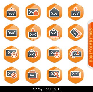 Mail icon set Stock Vector